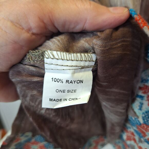 TresKa Boho Mocha Embroidery Top w/Back Tie & Tassels One Size NWT  Cottage Core - Picture 11 of 15